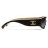 Chanel Occhiali da Sole Donna con Montatura Irregolare Decorata a Motivo Logo Nero Beige CH6057-C534/S6