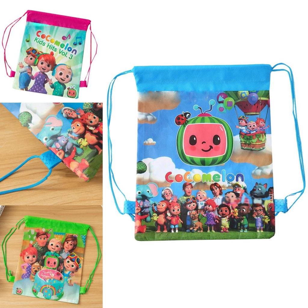 Lightweight Cocomelon Drawstring Bag Backpack Ideal For Boys And Girls Travel Needs