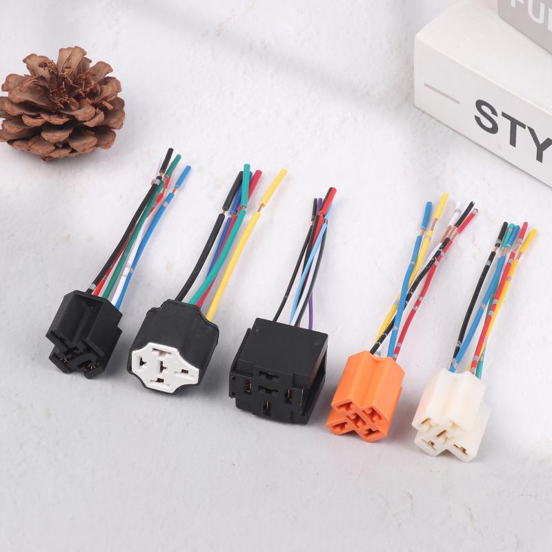 Ceramic Car Relay Holder 5 Pin Auto Relay Socket 5 Pin Relay Connector Plug Ceramic Relay Holder Seat High Relay With Pins