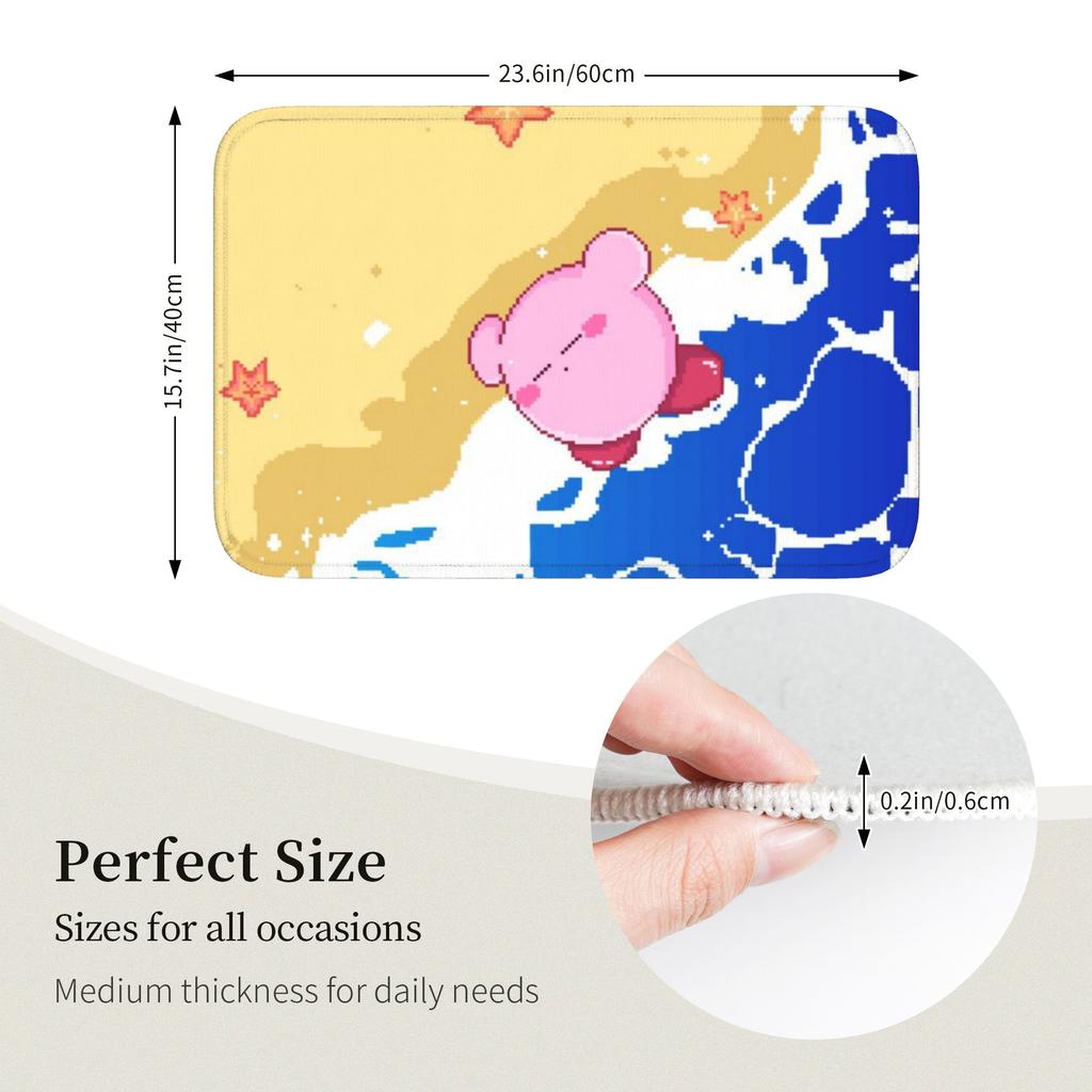 Kirbys Cartoon Game Front Floor Door Entrance Welcome Mats Indoor  Kitchen Bathroom Doormat Toilet Carpet Rug Footpad