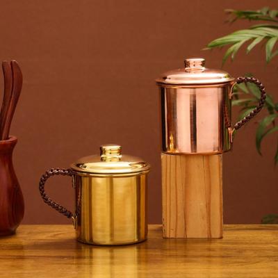 Handmade Copper Water Cup with Handle Sturdy Birthday Gifts Drinking Cups Practical for Restaurant Kitchen Wedding Tea Room Cafe