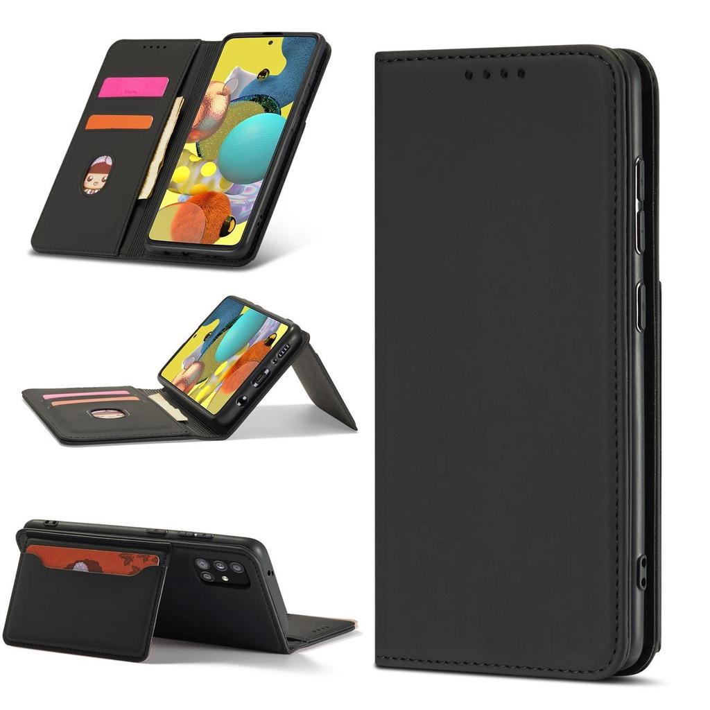 Magnet Card Case Etui Do Samsung Galaxy A12 5G Pokrowiec Portfel Na Karty Kartę Podstawka Czarny