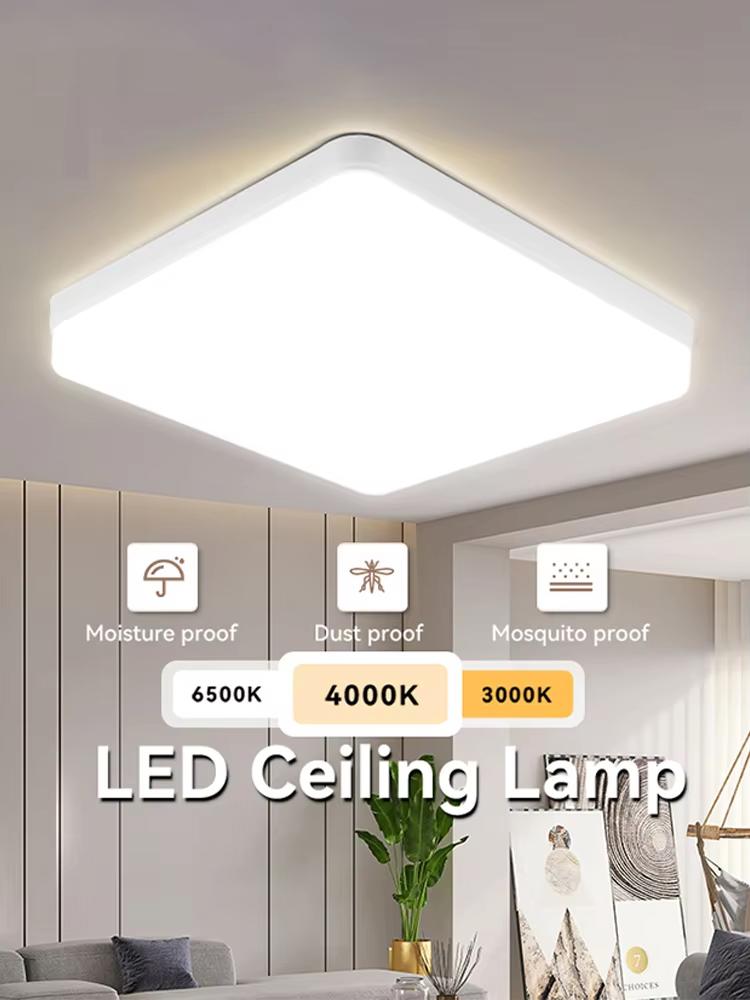 LED iling Light Fixture 18/24/36/48W Dimmable Flush Mount Modern Home Lamp for Bedroom Living Room Kitchen Hallway UltraBright