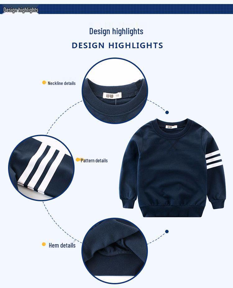 2024 Autumn Kids' Sweatshirt: Boys' Long Sleeve Round Neck Pullover