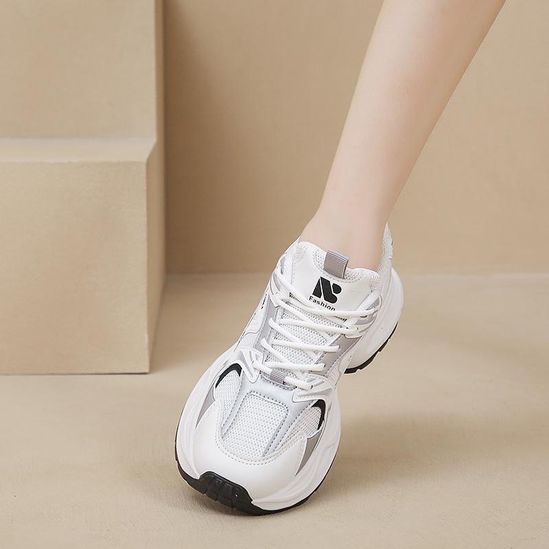 CRLAYDK 2024 New Women's Chunky Platform Sneakers Non Slip Lace Up Casual Fashion Shoes Sports Walking Tennis for Students