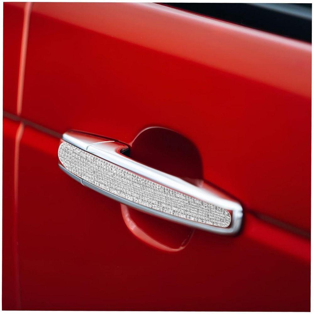 4pcs/set Reflective Car Door Handle Sticker Bling Car Handle Crystal Decal  Car Decoration