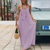 European and American women's clothing, new spring models, fashionable solid color backless suspender holiday dress dress