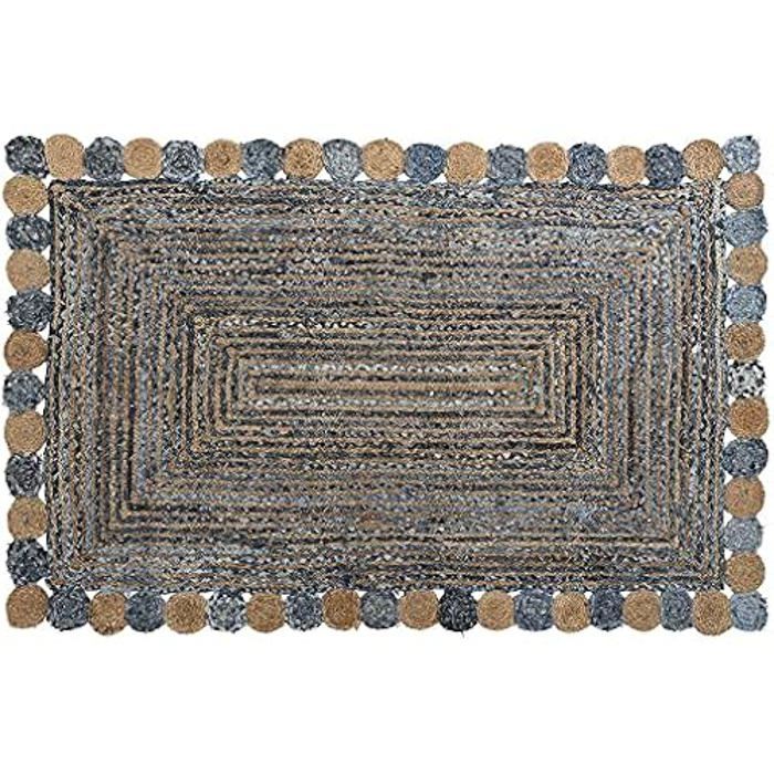 Tapis - DKD Home Decor - Standard - Bleu - Jute Et Coton - 200 X 290 Cm