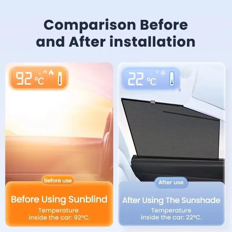 For Tesla Model 3 / Y Car Side Window Sunshade Sun Visor  Windshield Privacy Window Shield Screen Accessories