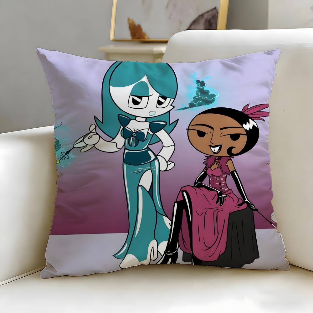 cartoon My Life as a Teenage Robot Cushion Cover Soft & Easy-Wash Pillow Case – Versatile for Couch, Bed, Travel and Office
