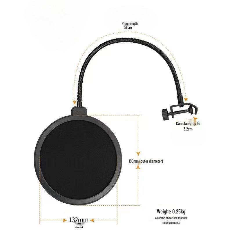 U-Shaped Net Windscreen Pop Filter for Recording Microphones