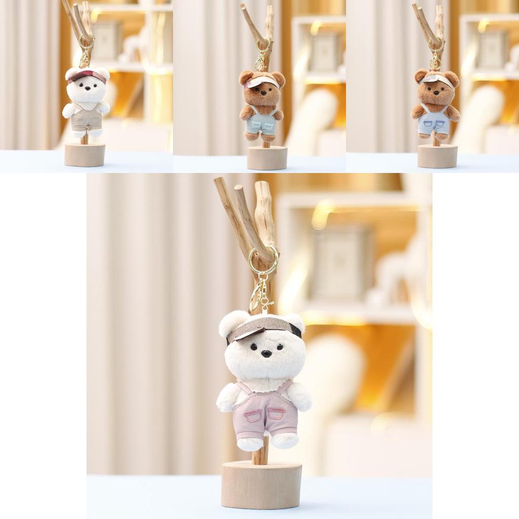 Adorable Plush Teddy Bear Keychain Cute Stuffed Animal Doll For Bag Accessories