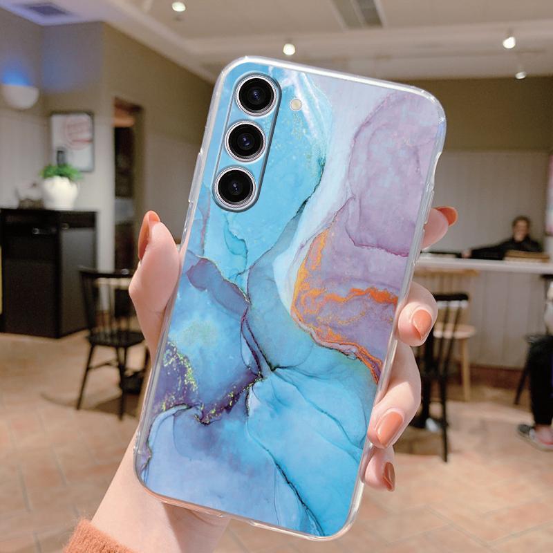 For Samsung Galaxy S24 Case S24 Plus S 24 Ultra Phone Cover Marble Clear Coque Soft TPU Fundas For Samsung S25 FE S25+ Shell