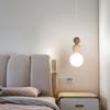 Nordic Modern Simple LED Ceiling Pendant Lamps Interior Corridor Café Bedroom Bedside Hanging Lights Cream Bulb Small Lighting