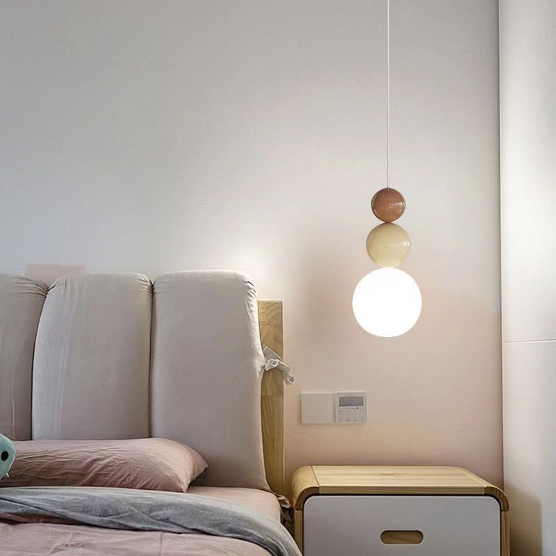 Nordic Modern Simple LED Ceiling Pendant Lamps Interior Corridor Café Bedroom Bedside Hanging Lights Cream Bulb Small Lighting