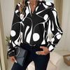 1116 New European and American Spring and Autumn Fashion Tops, Geometric Printed Shirts.