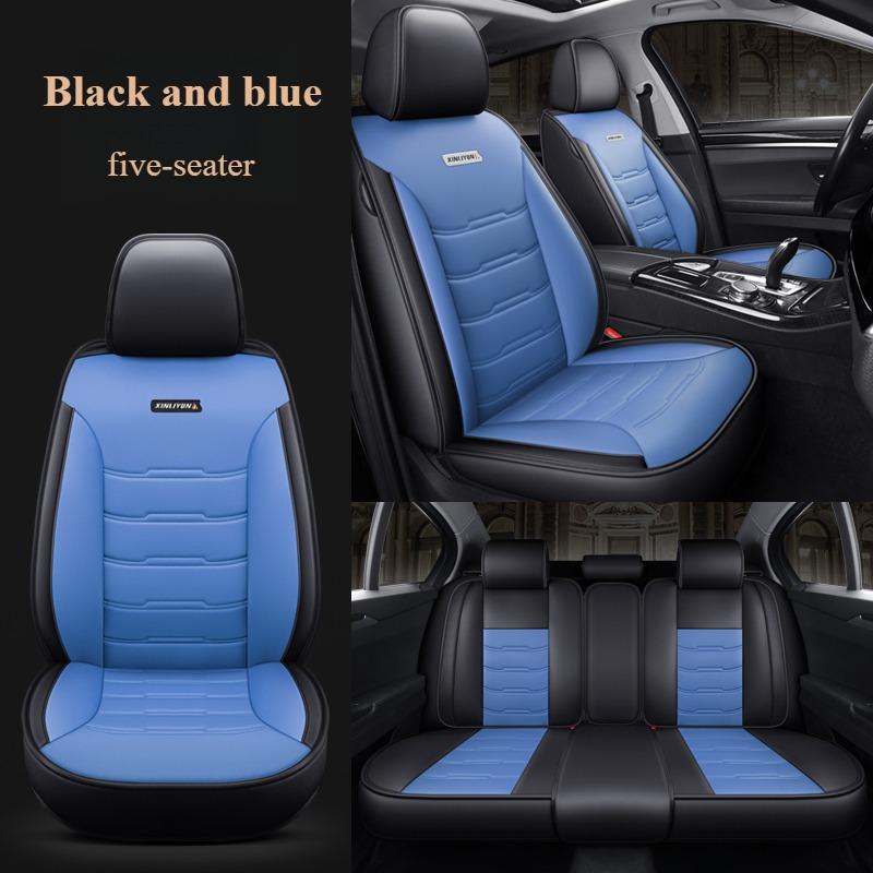 5-seater Luxury PU Leather Car Seat Cover Soft, Comfortable, Non-slip, Durable, Waterproof, Four Seasons