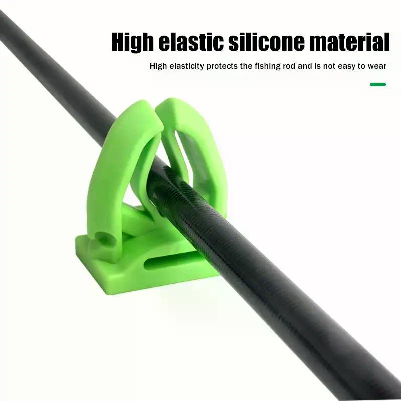 1/2Pcs Portable Silicone Fishing Rod Holder For Various Fishing Pole Fastener Binding Clip Tight Fishing Accessories
