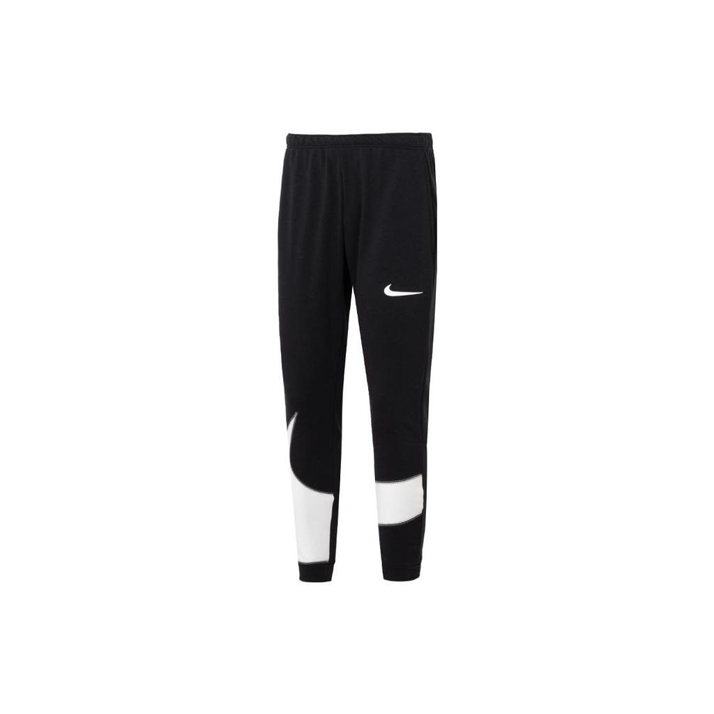 Nike Colorblock Logo Print Elastic Waist Tapered Breathable Casual Pants Men Bottoms Black FB8578-010
