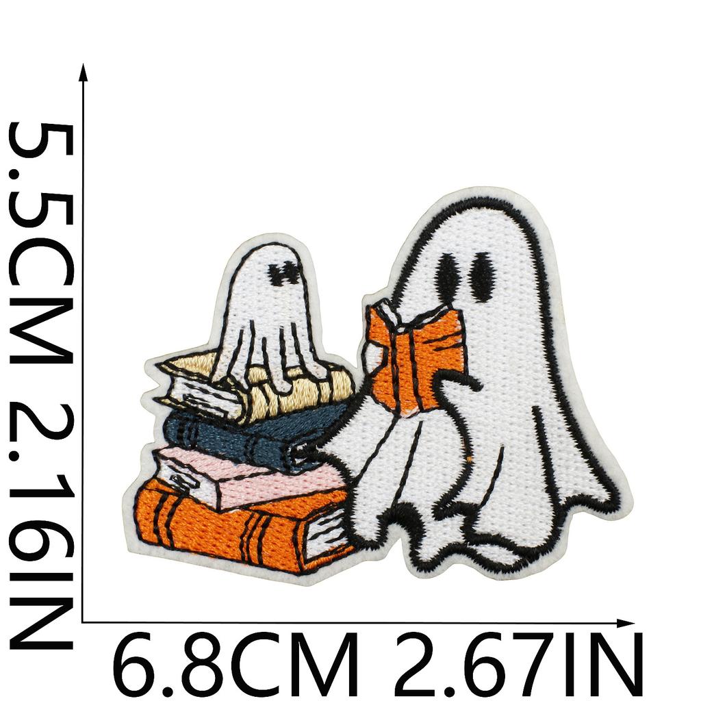 Halloween Cat Ghost Embroidery Cloth Sticker Holiday Decoration Flowers Witch Embroidery Chapter A Piao Bicycle Patch Sticker