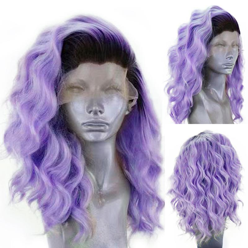 

AIMEYA Synthetic Lace Front Wigs Silver Short Wave Wig for Women Brown Pink Blue Color Synthetic Lace Wig Cosplay Short Lace Wig (as the picture,12inches)