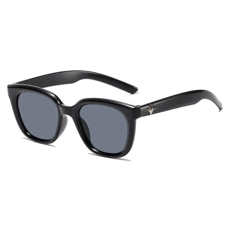 Fashion Unisex Sunglasses Simple Black Square Frame Sun Glasses for Women Girls Simple Grey Yellow Pink Lens UV400 Protector Aes