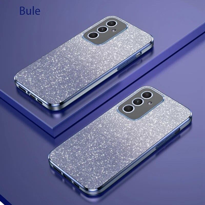 Luxury Gradient Glitter Plating Case For Samsung Galaxy A54 A34 A24 A14 A15 A05 A04 A53 A52 A23 A13 Silicone Protect Back Cover