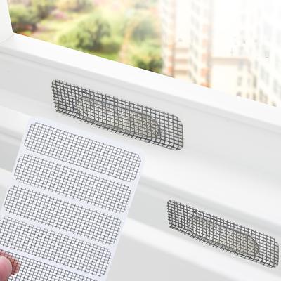 Kit di riparazione per zanzariere autoadesive da 5 pezzi, toppa impermeabile per porte-finestre con zanzariera