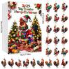 Christmas Chicken Advent Calendar With Acrylic Hangings For Holiday Decor And Gift Giving