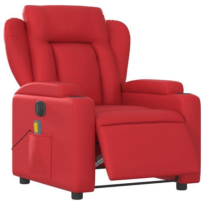 VidaXL Electric Reclining Massage Chair Red Faux Leather 3204542