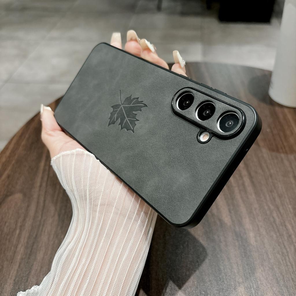Applicable To Samsung A55 Mobile Phone Case, Sheepskin A15/a34/a52/a13/m12 All-inclusive Ultra-thin Maple Leaf Protective Case