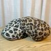 Korean Leopard Print Plush Forward Hat Women's Winter Warm Fashion Thickened Painter Hat Retro Youth Circle Woolen Beret