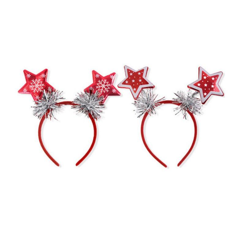 

2 шт. Праздничный головной убор, Праздничный рождественский ободок для волос в виде елки, Звездные украшения, Повязка для волос, Легкий золотой блестящий ободок