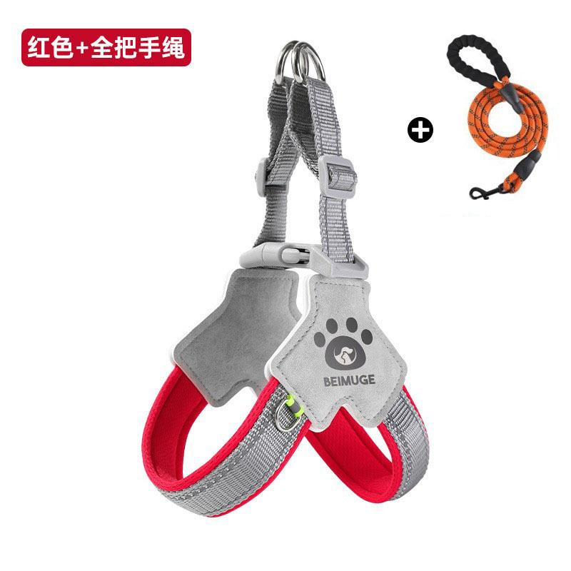Dog Leash Saddle Type Y-shaped Pet Chest Strap Shiba Inu Corgi Special Reflective Dog Walking Leash for Going Out