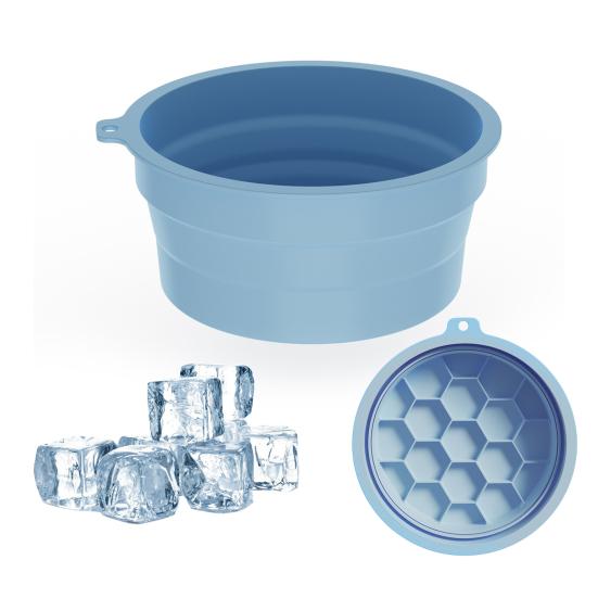 Collapsible Face Bowl with Built-in Ice Tray Eco-friendly Reusable Portable Silicone Ice Facial Folding Washbasin
