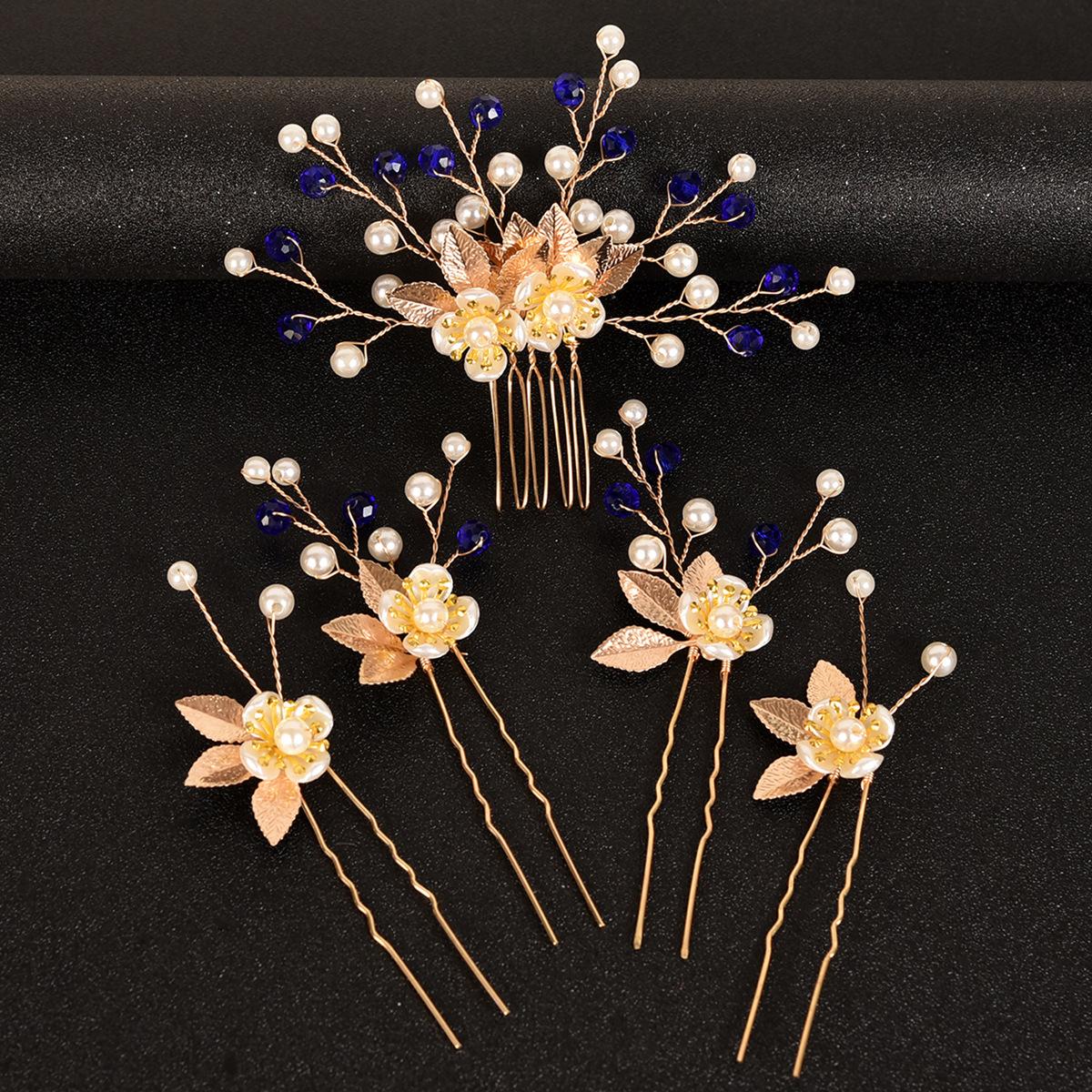 

5 Pcs Crystal Luxury Hair Accessories Set Sweet Romantic Women s Bride Party Wedding Accessories Jewelry Hair Clip Hair Comb Set