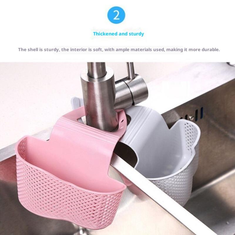 Sink Draining Hanging Basket Adjustable Kitchen Accessories Sink Bag Soap Sponge Shelf Faucet Holder For Bathroom