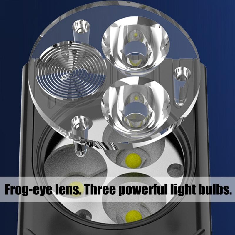 LED Torch Aluminum Waterproof Flashlights 3Light Mode Magnetic Base Blue White Red Light For Adventure Essential