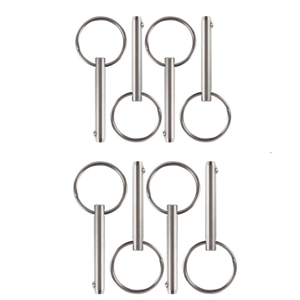 Marine 316 Stainless Steel Quick Release Pin Bimini Top Pin, Diameter 0.25"(6.3mm), Overall Length 4.72"(120mm), Usable Length 3.54"(90Mm)