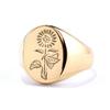 European Polished Stainless Steel Sunflower Unisex Ring