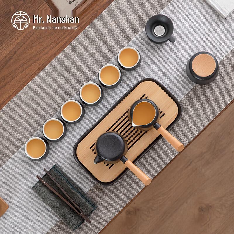 Nanshan Gentleman Portable Black Pottery Travel Kung Fu Tea Set