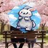 Adorable Pixel Art Rabbit Umbrella: Perfect for Outdoor Adventures, Auto-Opening & Closing, Lightweight and Durable, Ideal Travel Accessory 002