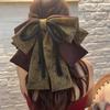 Mode Extra Großer Schleifen-Haarclip Buntes Langes Band Satin-Schleifenknoten-Haarspangen Mehrschichtig Elegant Federklemme Kopfschmuck