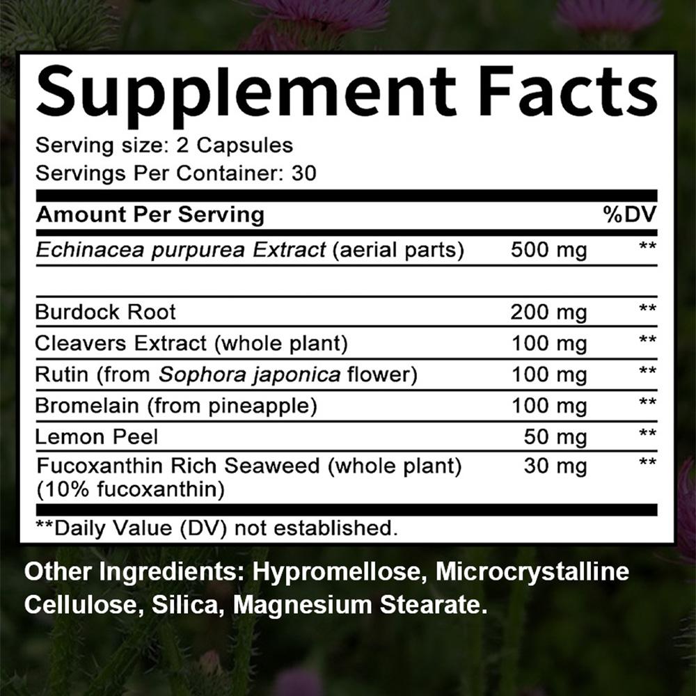 Purple Cone Chrysanthemum Extract Lemon Peel Burdock Root Composite Capsule 120 Vegetarian Capsules