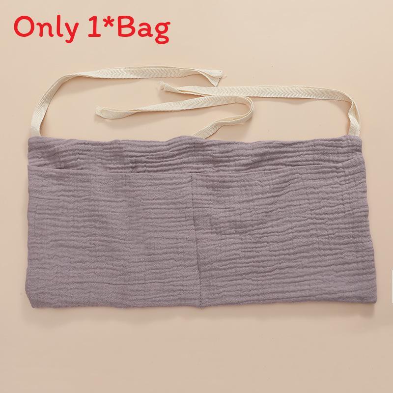 Baby Bedside Storage Bag With Double Pockets Made Of Cotton For Nursery Organization
