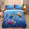 3D Cartoon Minecraft Duvet Cover for kids,Game Simulated World Bedding Set,Duvet Cover Pillowcases with Zipper Youth Kids Gift