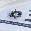 Dark Series Personality Trendy Cool Love Open Ring Irregular Inlaid Zircon Punk Retro High Sense Ring Woman