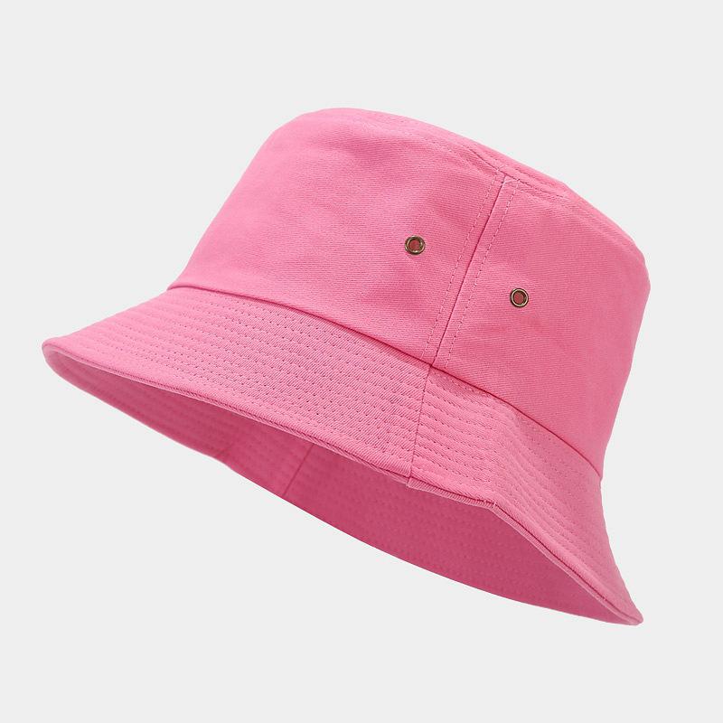New Men's Copper Buckle Gas Eye Light Plate Bucket Hat Women's Tide Simple Solid Color Casual Basin Hat Spring and Summer Sun Hat