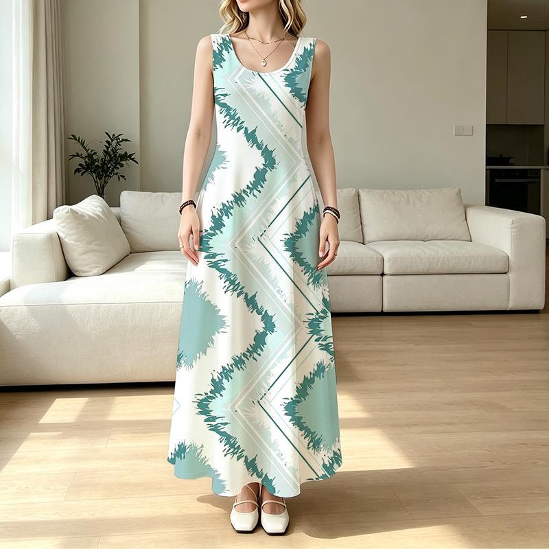 Women's Tie-Dye Sleeveless Maxi Dress Lightweight Breathable Loose Fit,Ideal for Beach Vacation,Daily Commute,Summer Casual Outfits,Easy to Style