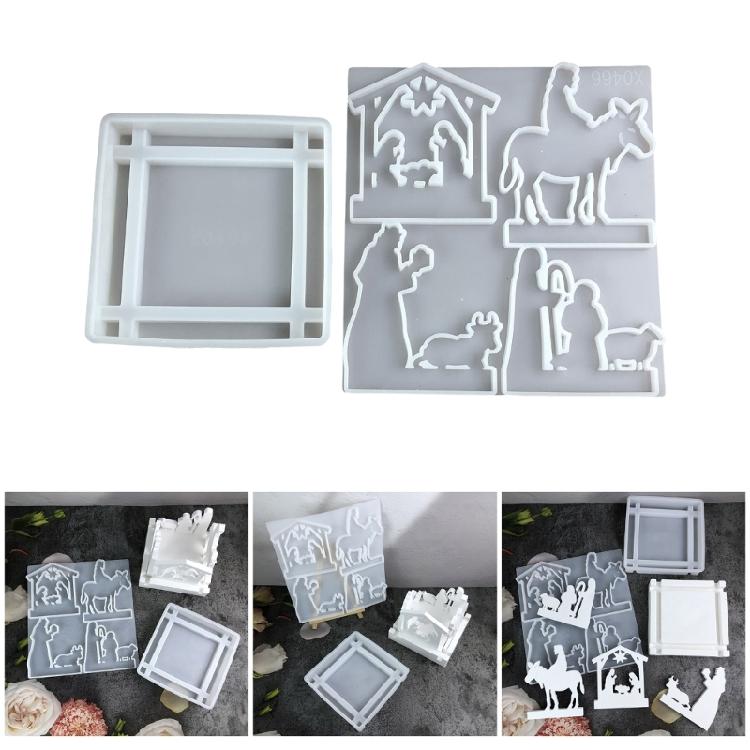 2PCS Nonstick Silicone Ornament Mold Crafting Moulds Prayer Pattern Moulds Table Decorative Molds for Any Interior Space